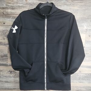 Under Armour Black Full-Zip Performance Jacket with White Logo